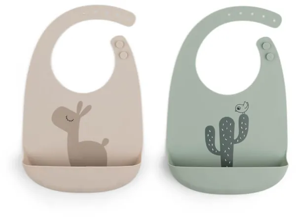 Silikonhaklappar 2 st - lalee sand/grön